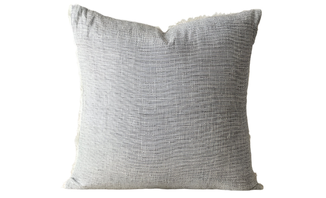 Lina Linen Pillow Navy Stripe