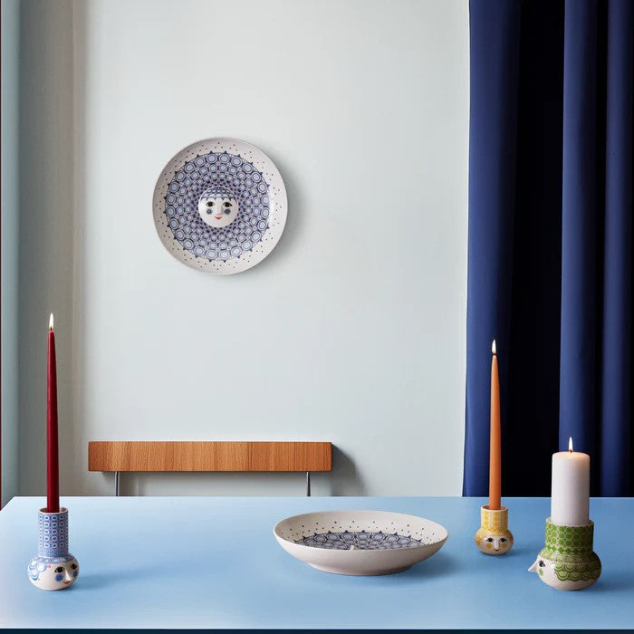 Olga Candle Holder, Light Blue