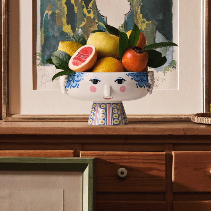 Eva Bowl on Stand, Blue