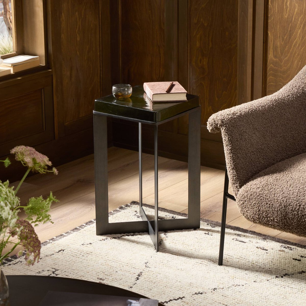 Lennie Cast Glass End Table