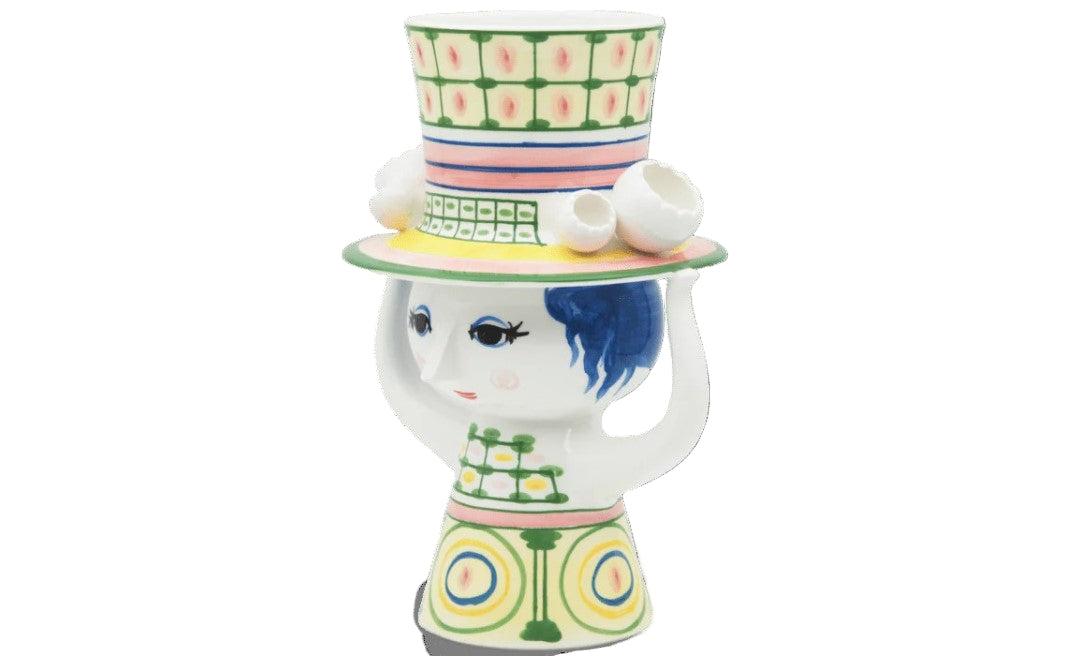 Lady with Hat Vase, green