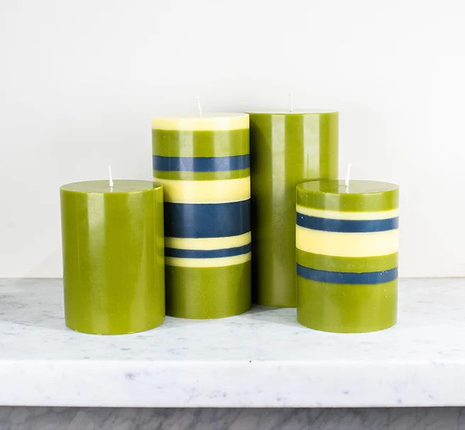 Striped Pillar Candle