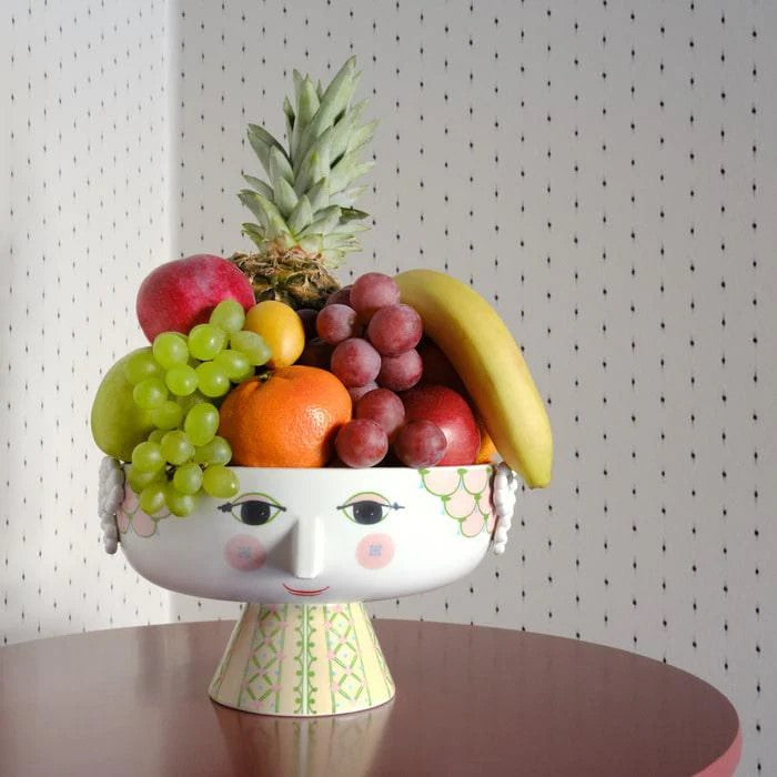 Eva Bowl on Stand, Soft Pink