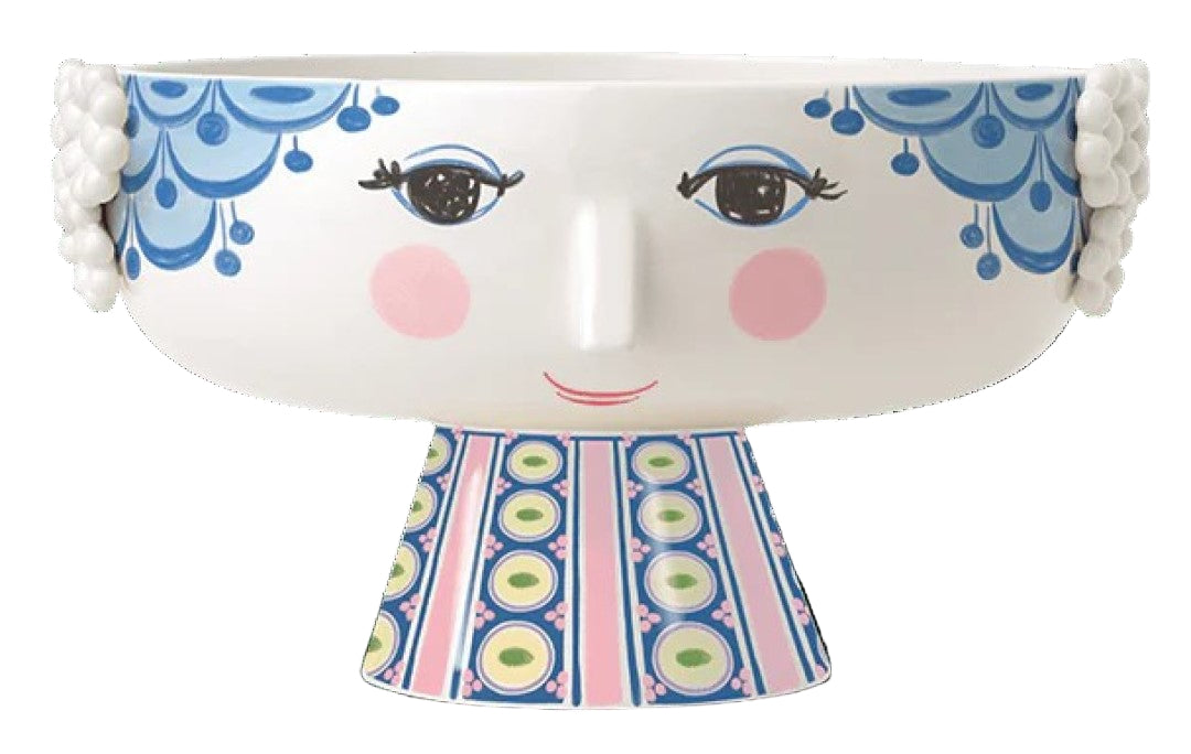 Eva Bowl on Stand, Blue