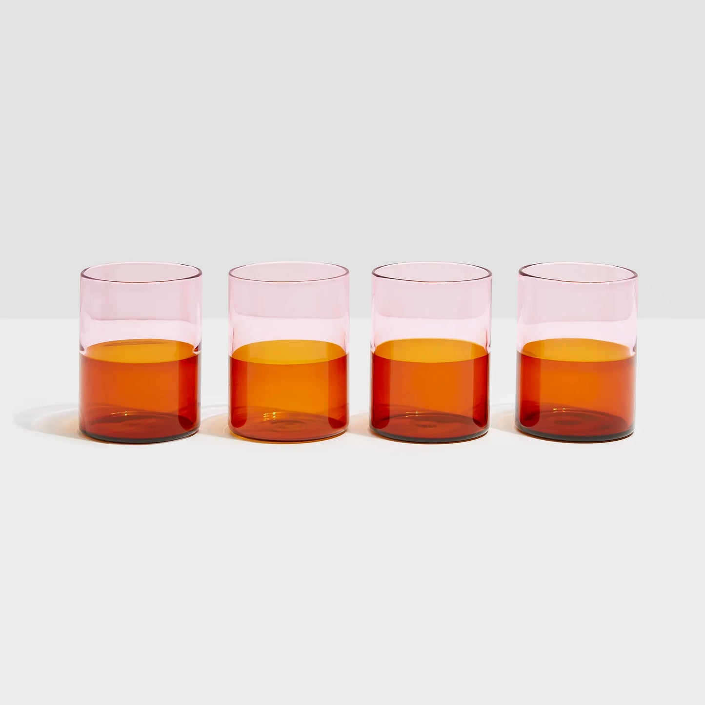 Two Tone Pink + Amber (set of 4)