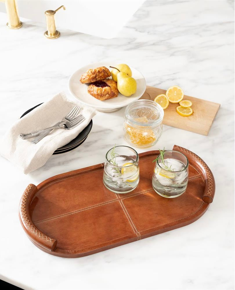 Forte Leather Tray Round