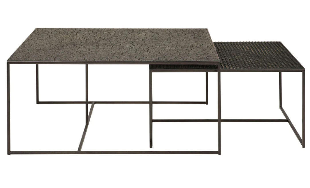 Pentagon nesting coffee table set