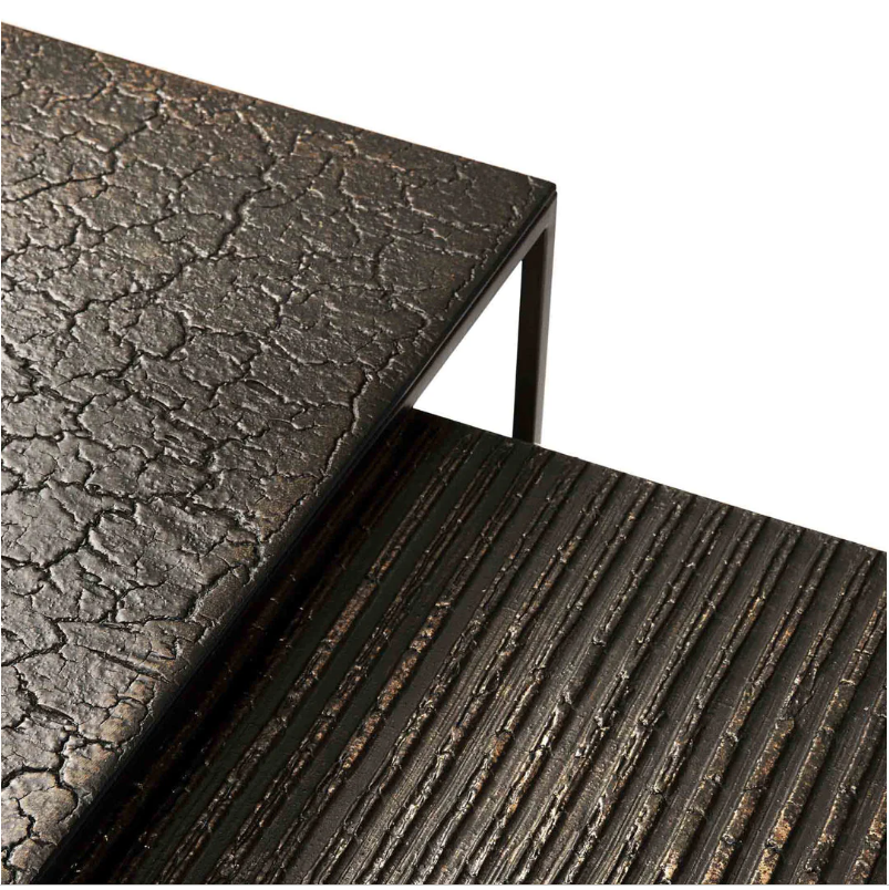 Pentagon nesting coffee table set