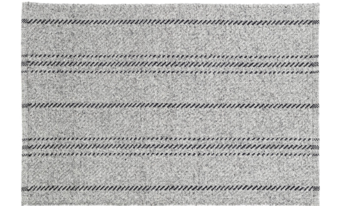 Melange Stripe Grey/Black Handwoven Indoor/Outdoor Rug