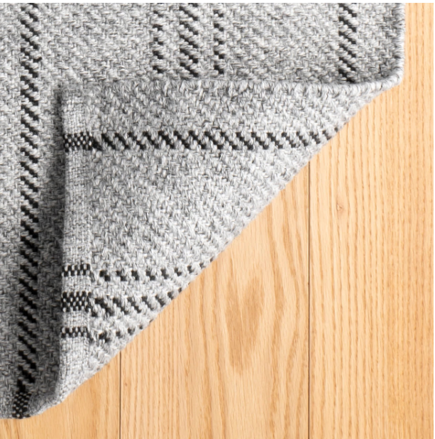 Melange Stripe Grey/Black Handwoven Indoor/Outdoor Rug