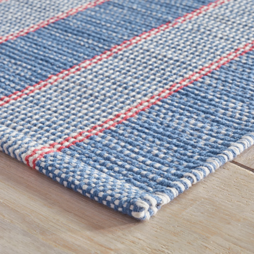 Hillsgrove Stripe Denim Handwoven Cotton Rug