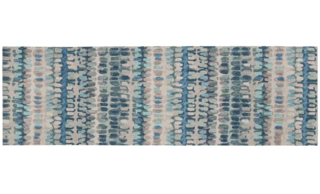 Paint Chip Micro-Hooked Wool Rug Blue