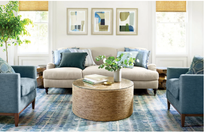 Paint Chip Micro-Hooked Wool Rug Blue