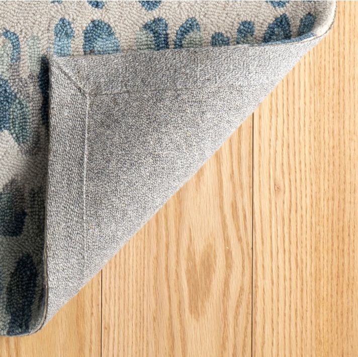 Paint Chip Micro-Hooked Wool Rug Blue