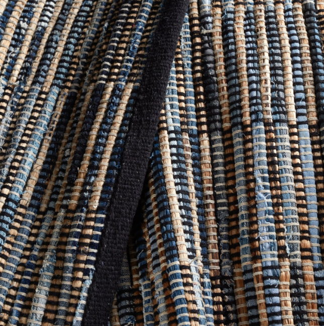 Denim Rag Gridwork Handwoven Rug