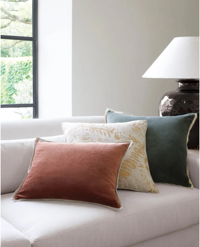 Gehry Velvet Linen Decorative Pillow Everglade