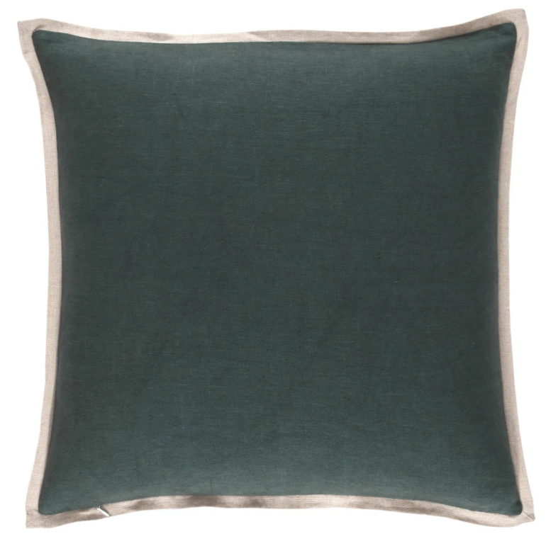 Gehry Velvet Linen Decorative Pillow Everglade