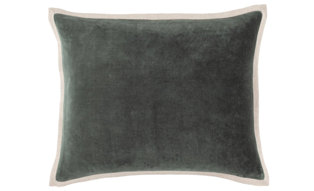 Gehry Velvet Linen Decorative Pillow Everglade