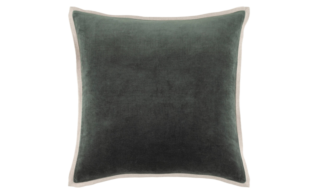Gehry Velvet Linen Decorative Pillow Everglade