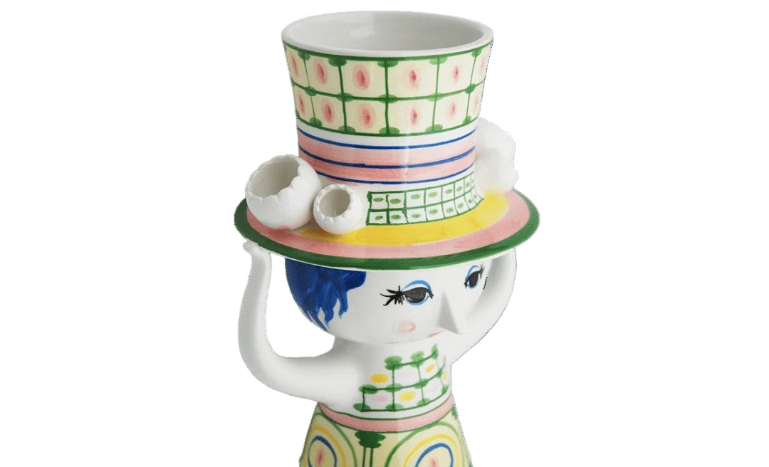 Lady with Hat Vase, green