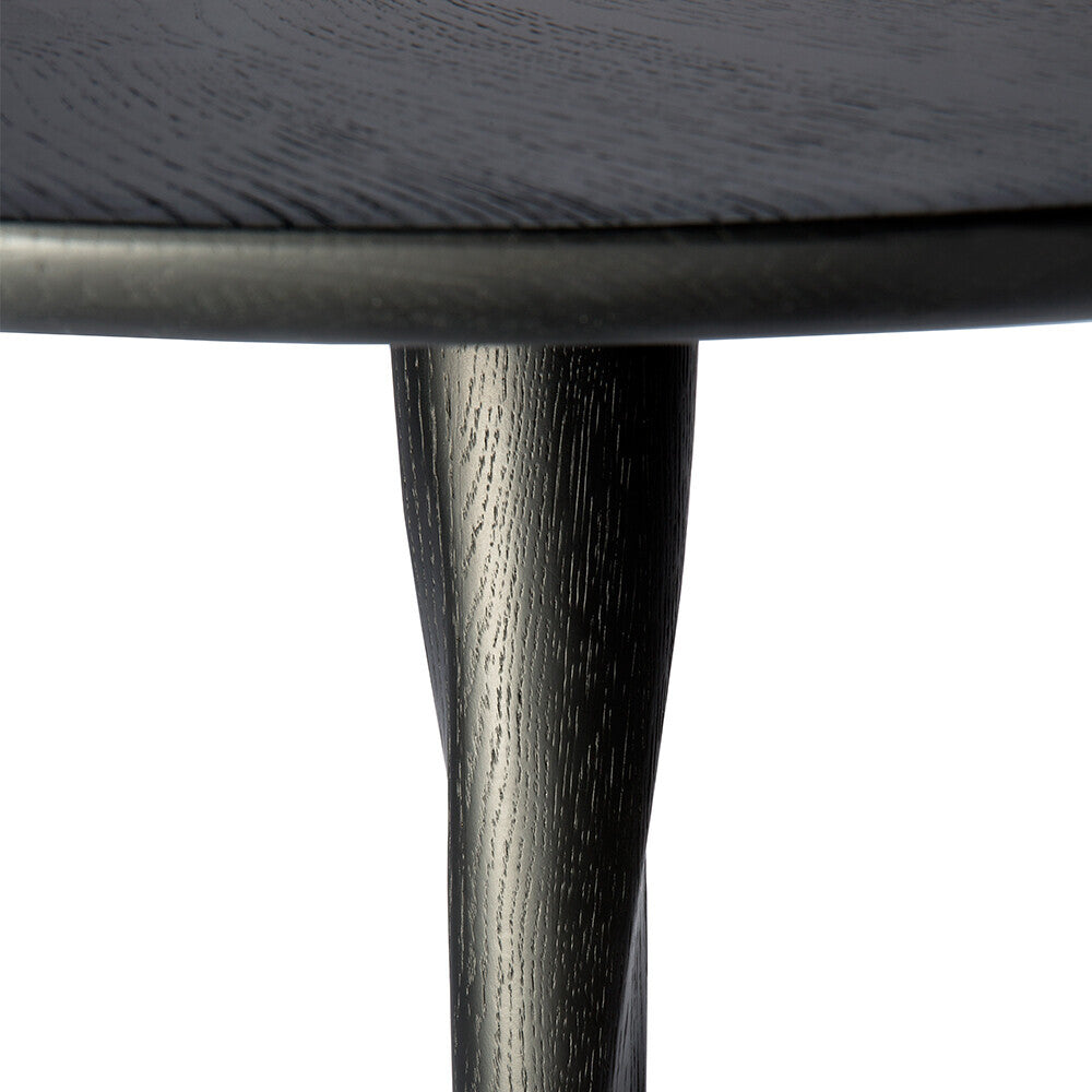 Torsion Oak  round black dining table