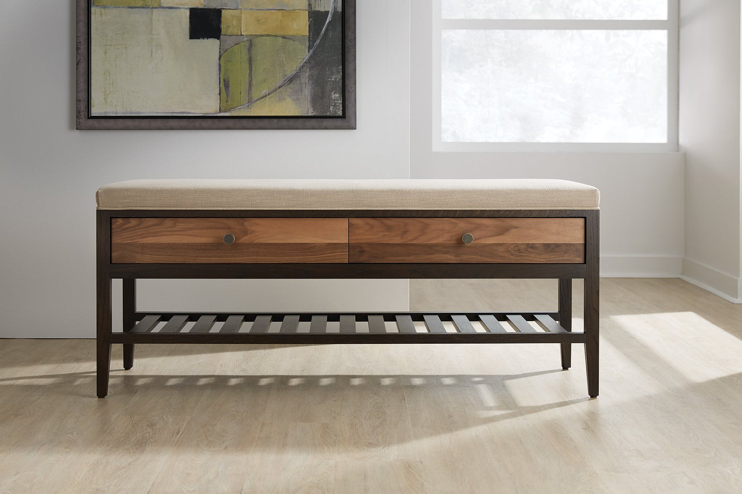 Hayden Bench Walnut Stripe