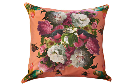 Peonies with love birds