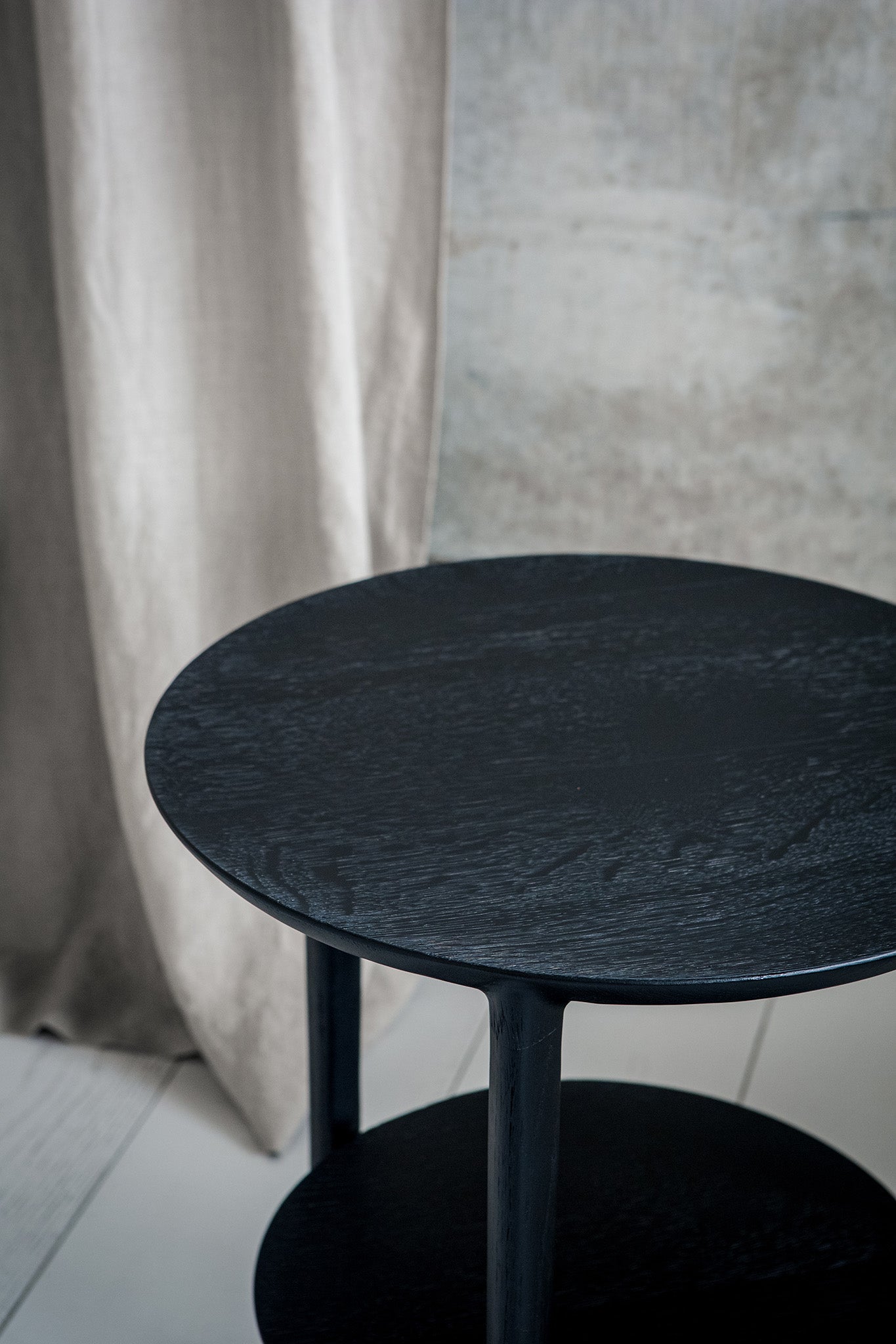 Bok Oak black side table