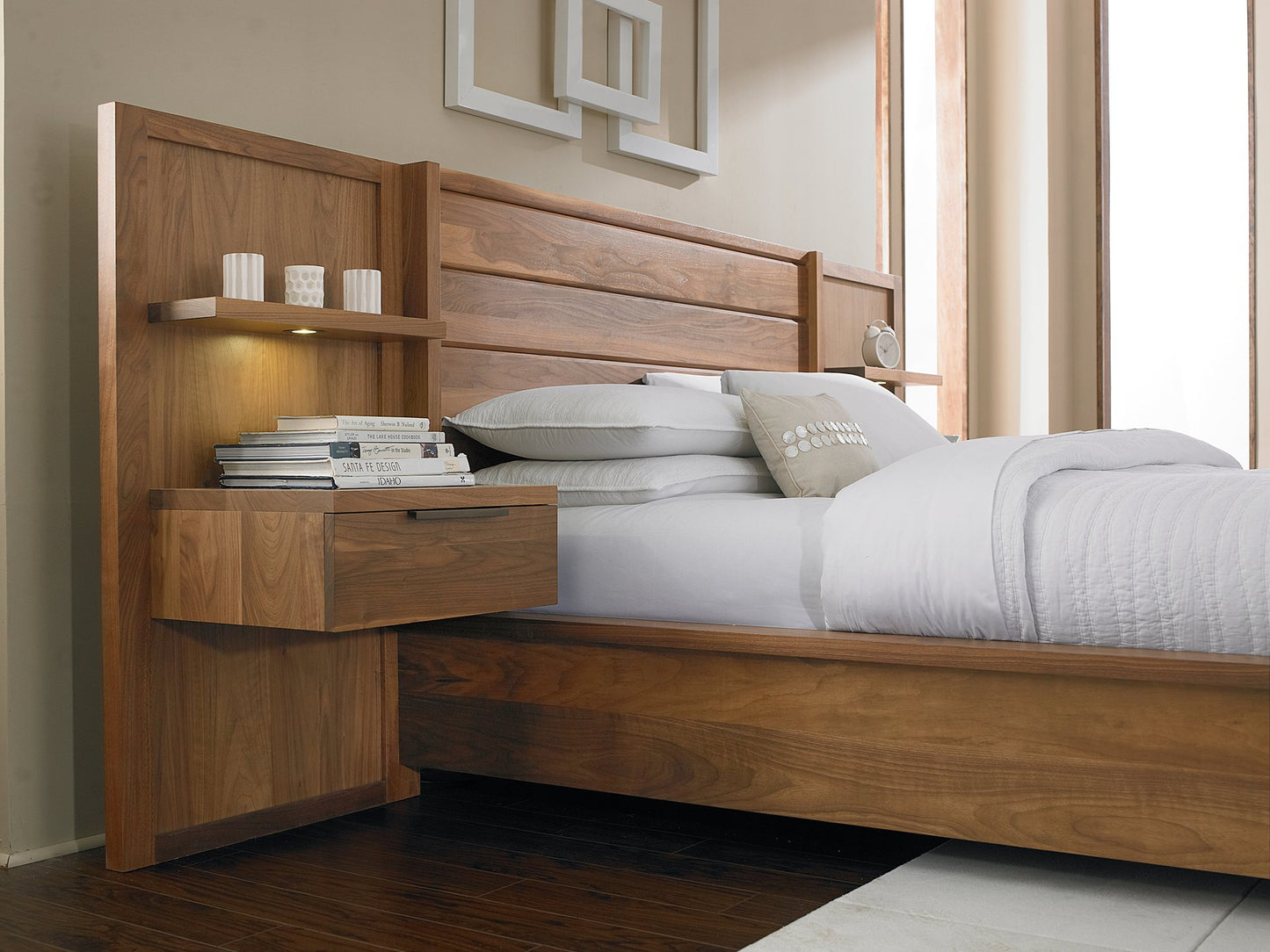 Phase Walnut Panel Bed