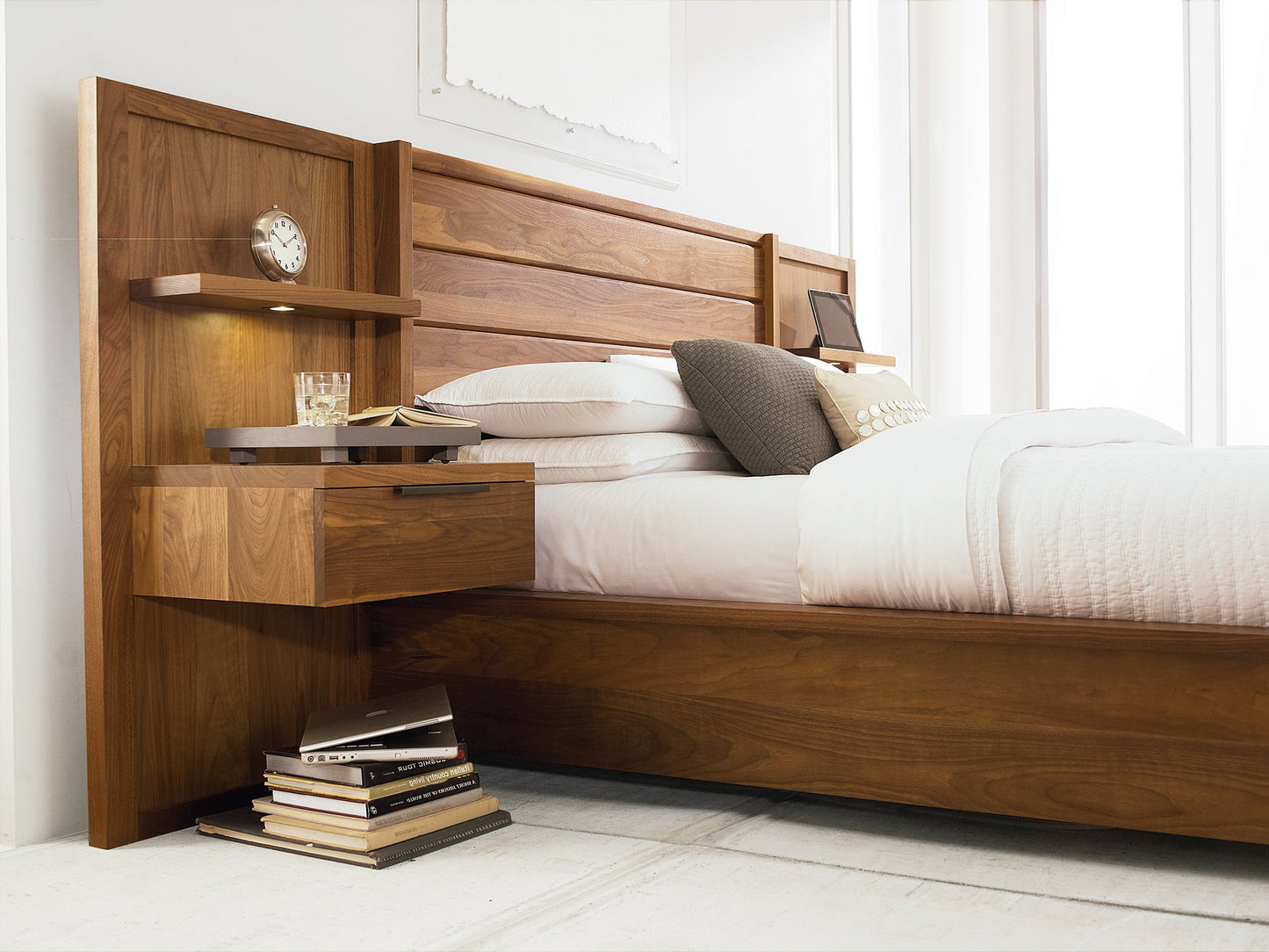 Phase Walnut Panel Bed