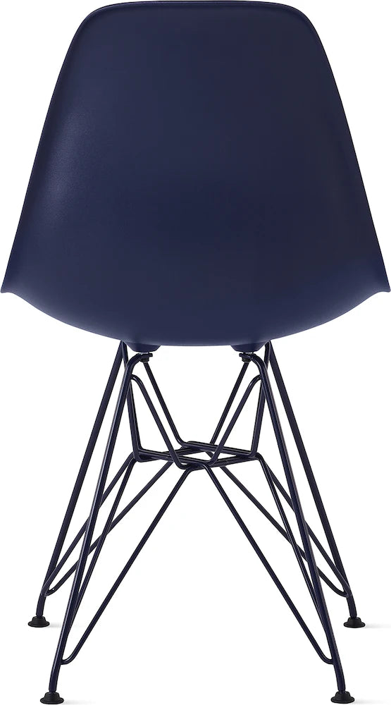 Herman Miller x HAY Eames Molded Plastic Side Chair in Black Blue