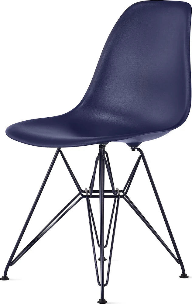 Herman Miller x HAY Eames Molded Plastic Side Chair in Black Blue