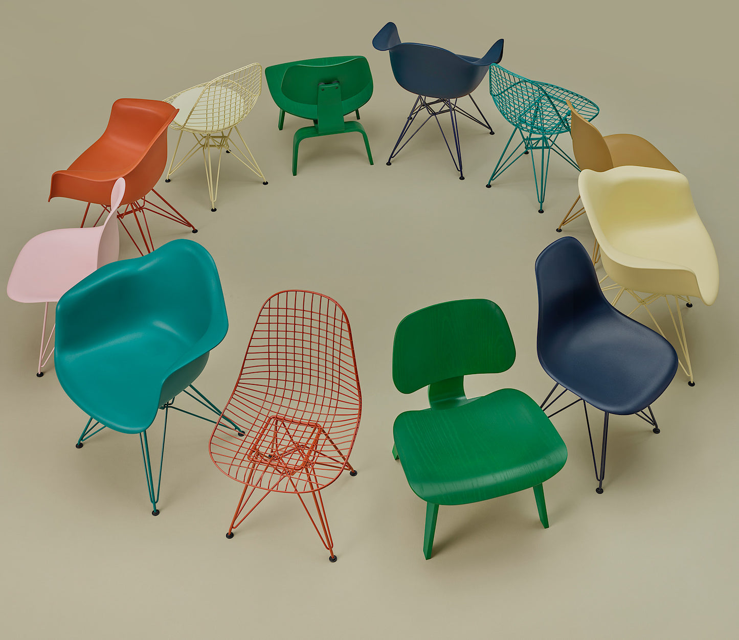 Herman Miller x HAY Eames Molded Plastic Side Chair in Mint Green