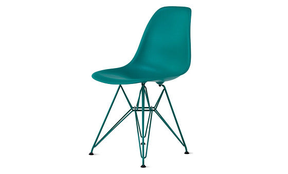 Herman Miller x HAY Eames Molded Plastic Side Chair in Mint Green