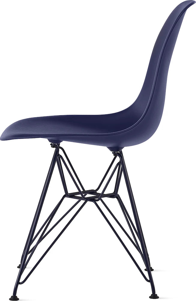 Herman Miller x HAY Eames Molded Plastic Side Chair in Black Blue