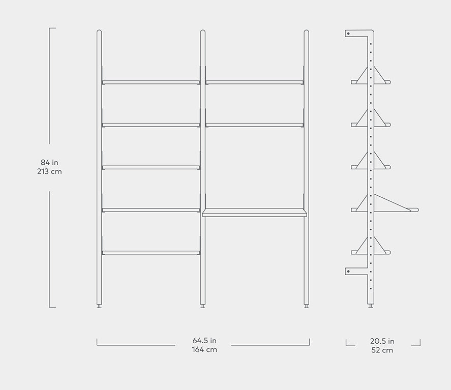 Branch-2 Shelving Unit with Desk