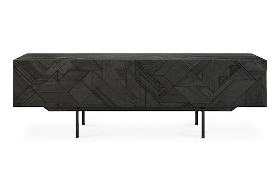 Teak graphic tv cupboard