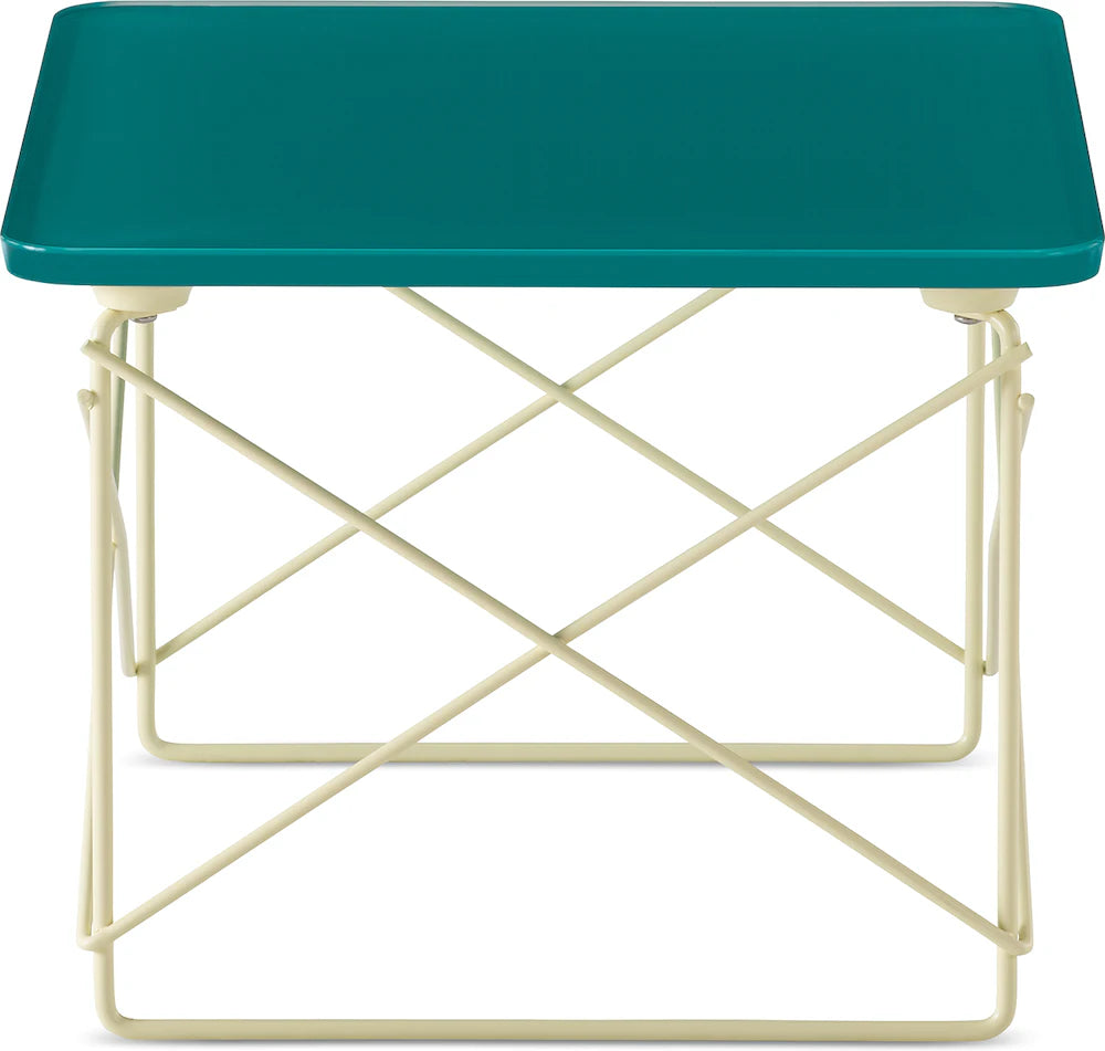 Herman Miller x HAY Eames Wire Base Low Table in Mint Green & Powder Yellow