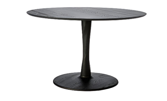 Torsion Oak  round black dining table