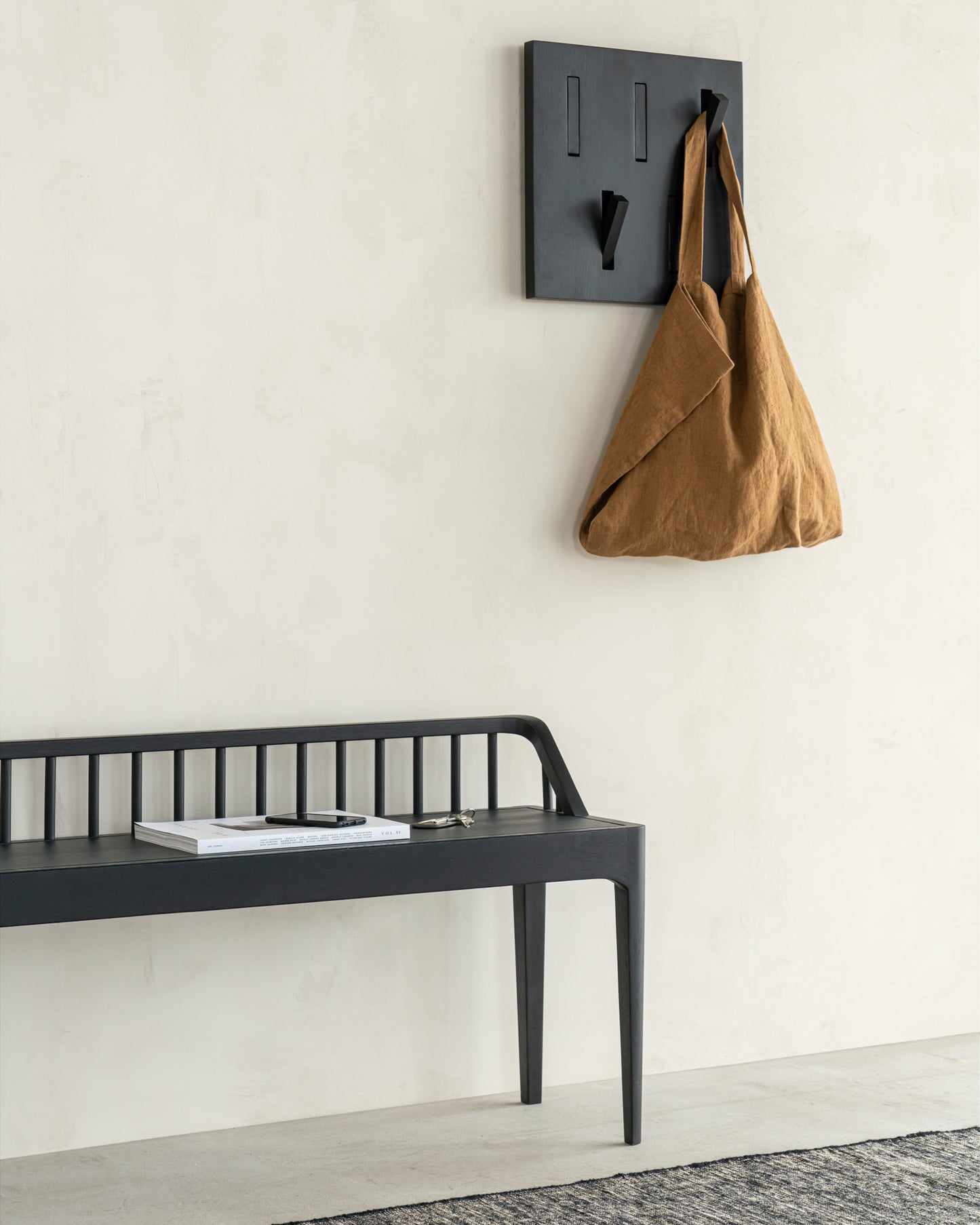 Spindle Oak bench