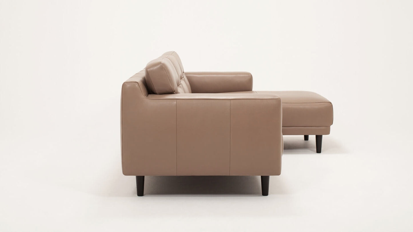 Remi 2-Piece Leather Sectional with Chaise