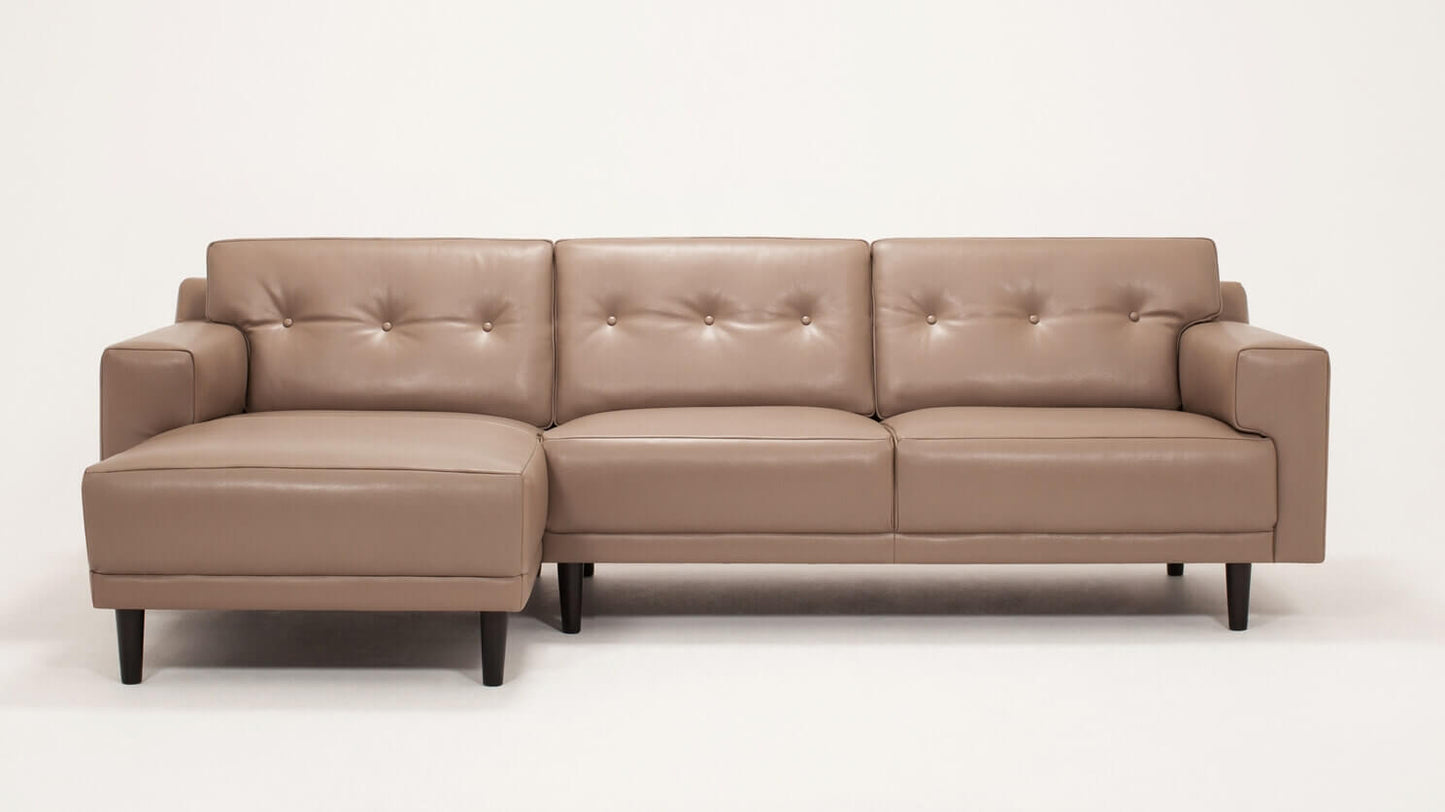 Remi 2-Piece Leather Sectional with Chaise
