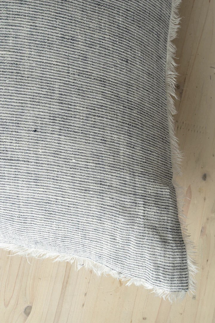 Lina Linen Pillow Navy Stripe