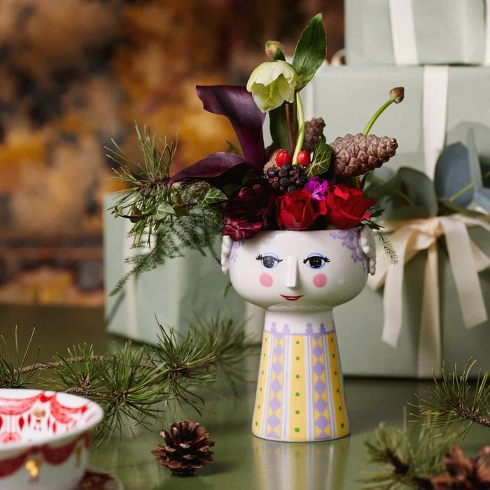 Eva Vase, Lavender/Yellow