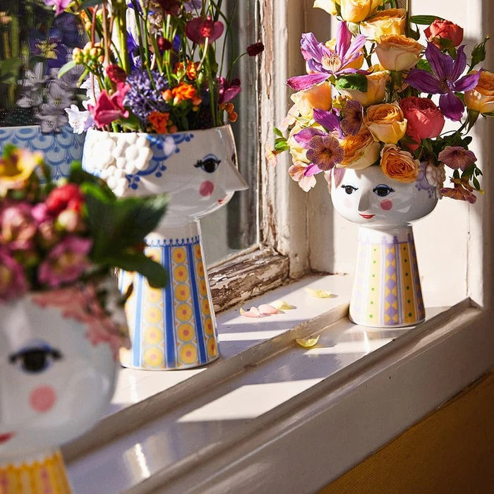 Eva Vase, Lavender/Yellow