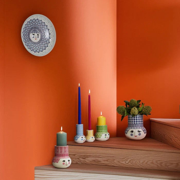 Olga Candle Holder, Light Blue