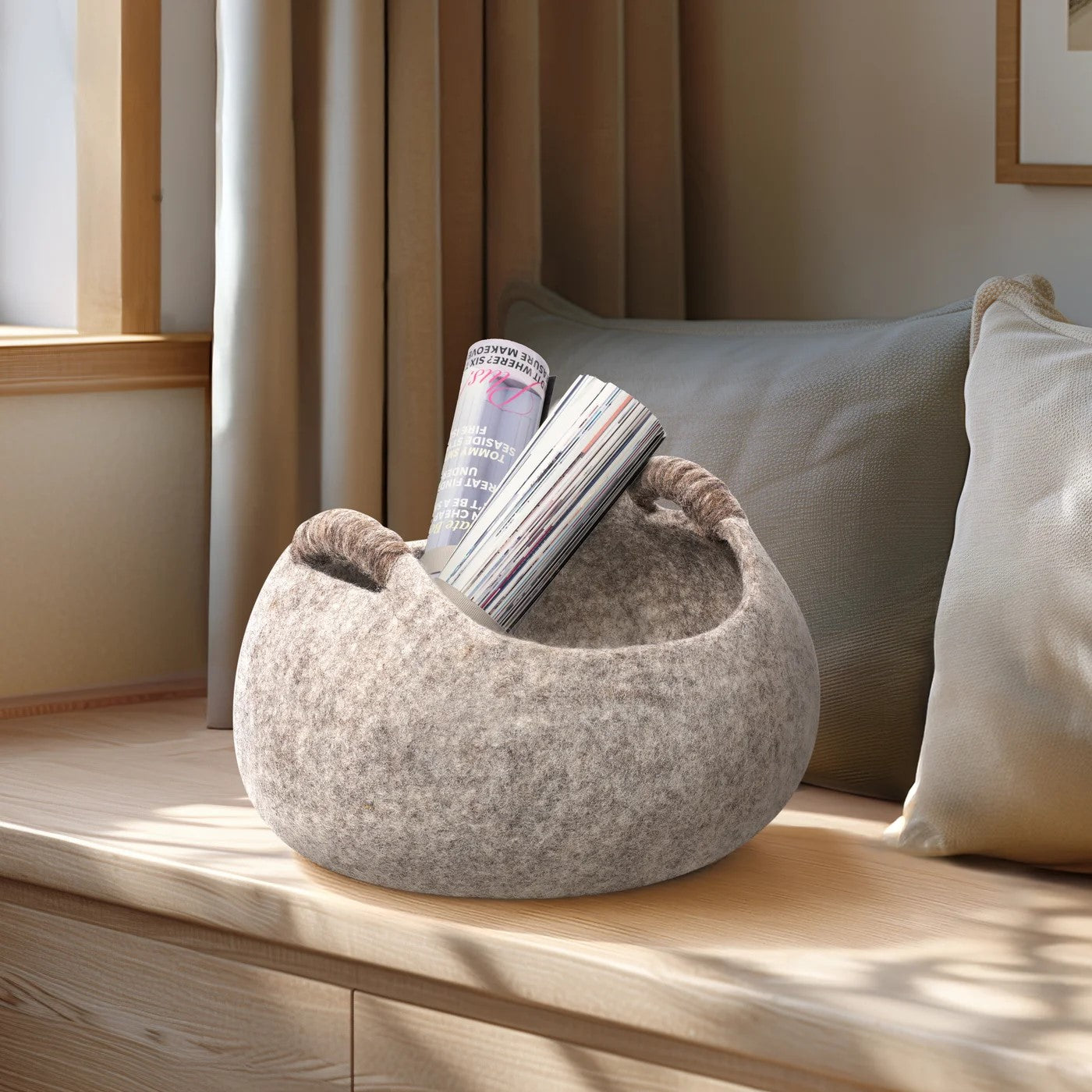 Modwool Felt Handle Basket - small