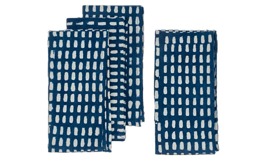 Indigo Block Print Dashes