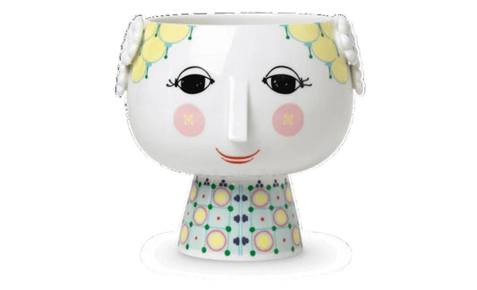 Eva Flower Pot on Base, Yellow