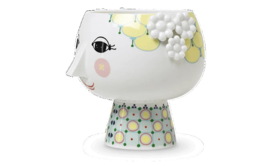 Eva Flower Pot on Base, Yellow